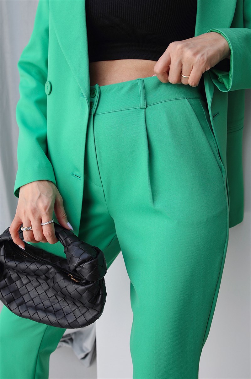 Yeşil Pantolon Blazer Takım