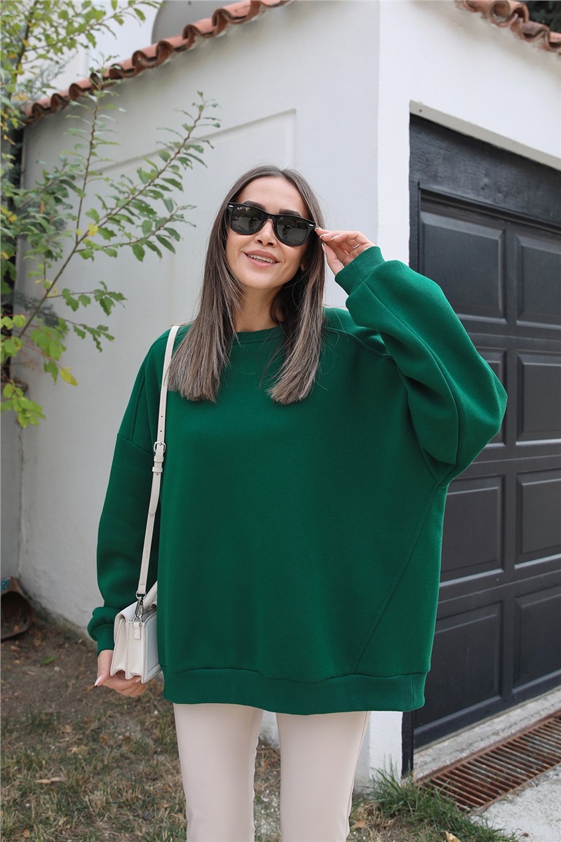 Zümrüt Yeşili Basic Sweatshirt